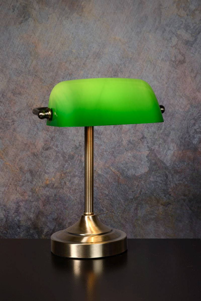Banker - Stolná lampa - E14 W22cm H30cm - Zelená